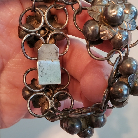 Sterling Bracelet & Brooch Set Sterling Silver Estate Piece Unique Hand Made - Picture 12 of 17